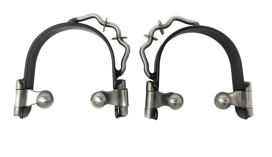 AJ Tack Black Bumper Spurs with Rowels - Ladies