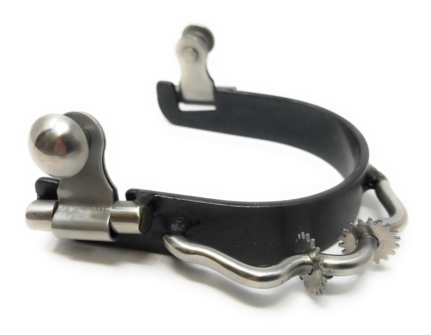 AJ Tack Black Bumper Spurs with Rowels - Mens