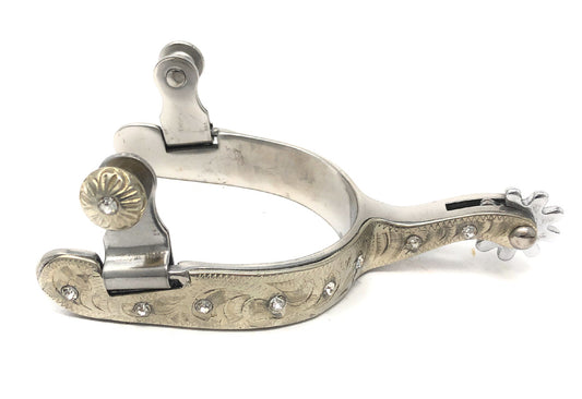 AJ Tack Stainless Steel Rhinestone Spurs - Ladies