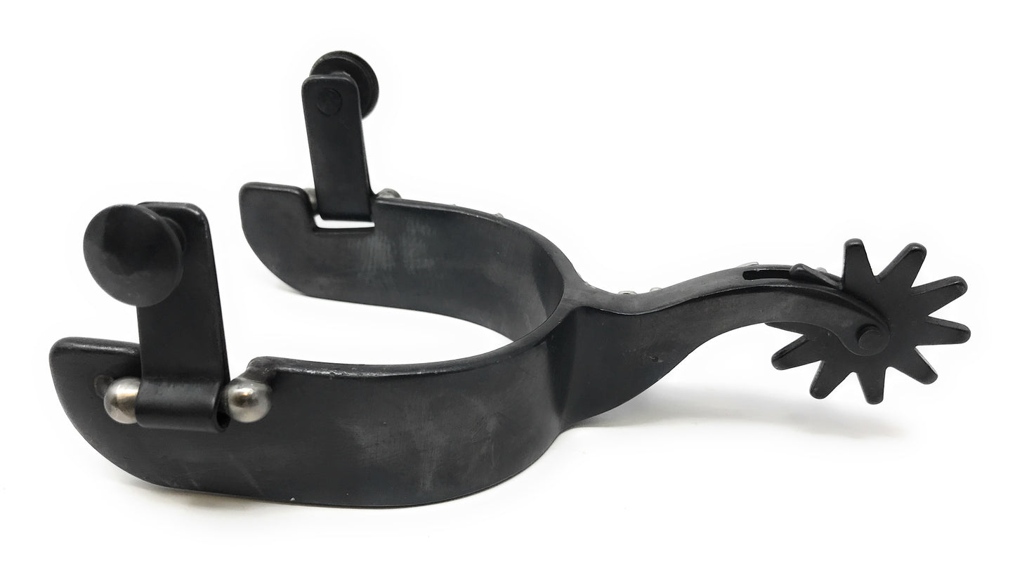 AJ Tack Black Steel Reining Horse Spurs - Mens