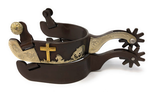 AJ Tack Praying Cowboy Antique Brown Spur