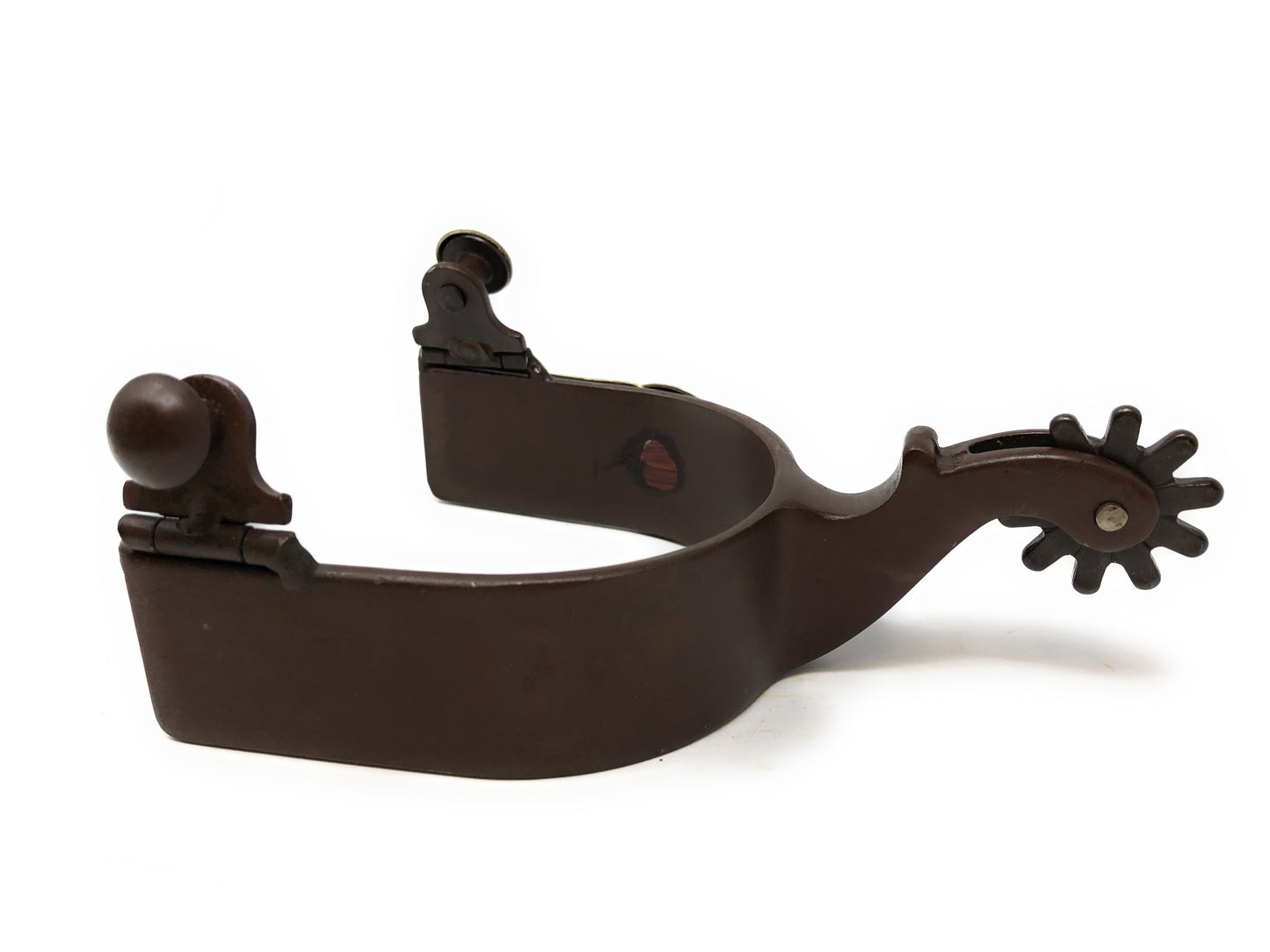 AJ Tack Texas Star Western Show Spurs Silver Concho Engraving Antique Brown Color Mens