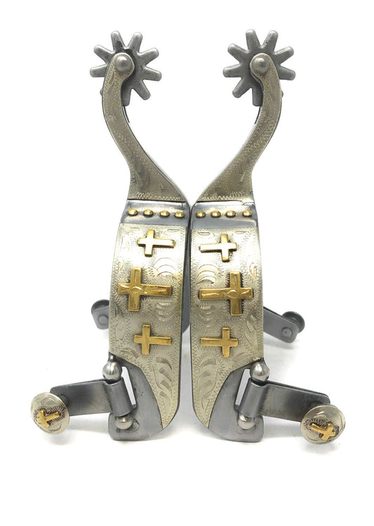 AJ Tack Sweet Iron Triple Cross Spurs - Mens