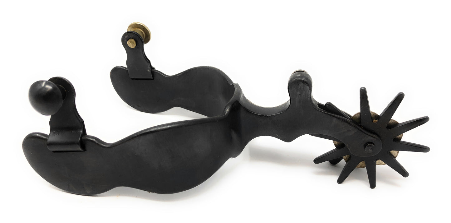 AJ Tack Antique Brown Engraved Texas State Seal Spurs - Mens