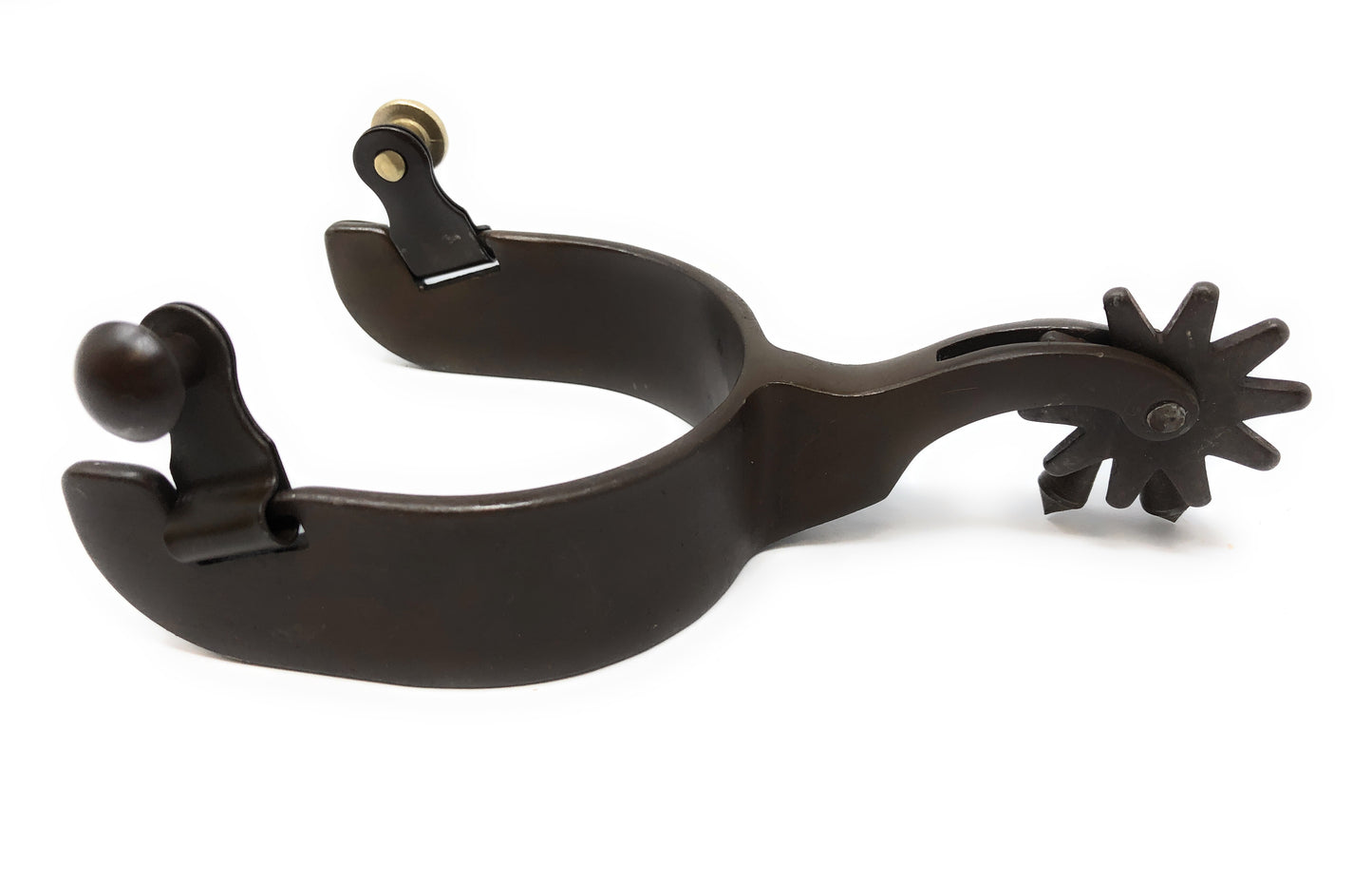 AJ Tack Antique Brown Team Roping Spurs - Mens