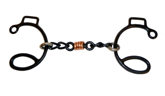 AJ Tack Sweet Iron Six Three Piece Copper Dogbone Chain Gag Bit
