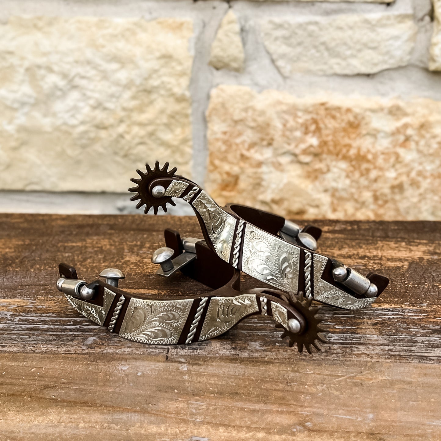 AJ Tack Antique Brown Western Spurs - Ladies