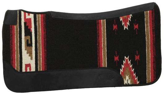 Contoured Single Weave Wool Blend Felt Saddle Pad Black Red