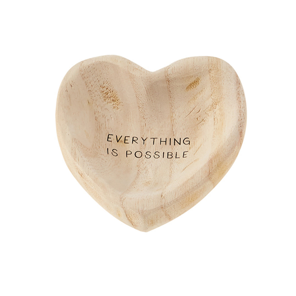 Mud Pie Wood Heart Trinket Dish Everything Is Possible