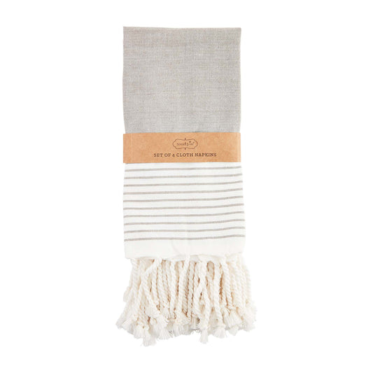 Mud Pie Turkish Towel Set Gray