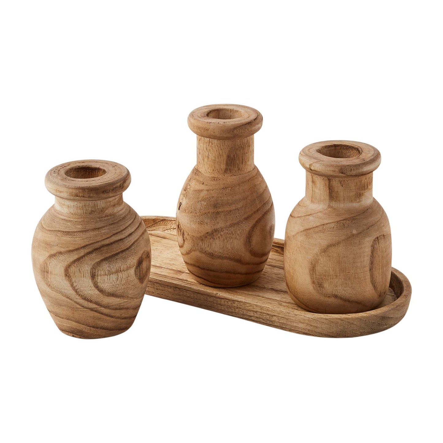 Mud Pie Paulownia Vase with Tray