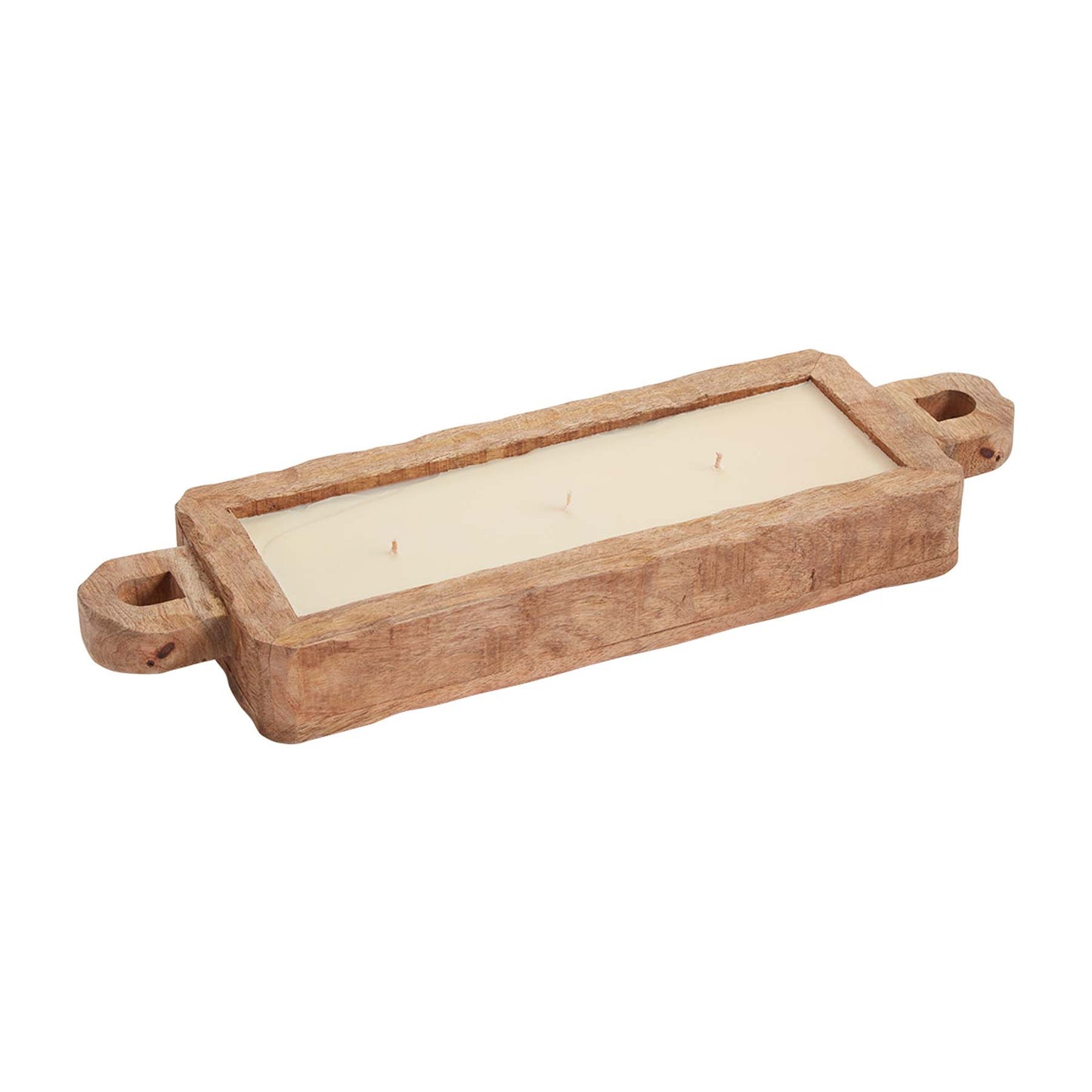 Mud Pie Mango Wood Tray Candle Large