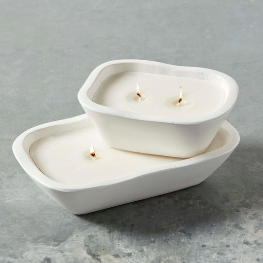 Mud Pie White Dough Bowl Candle