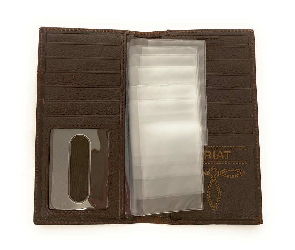 Ariat Mens Leather Wallet - Brown Rodeo