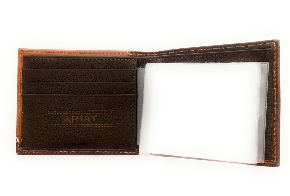 Ariat Mens Leather Wallet - Tan Bifold