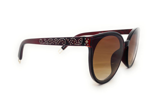 Montana West Rhinestone Cat Eye Sunglasses - Coffee Frame