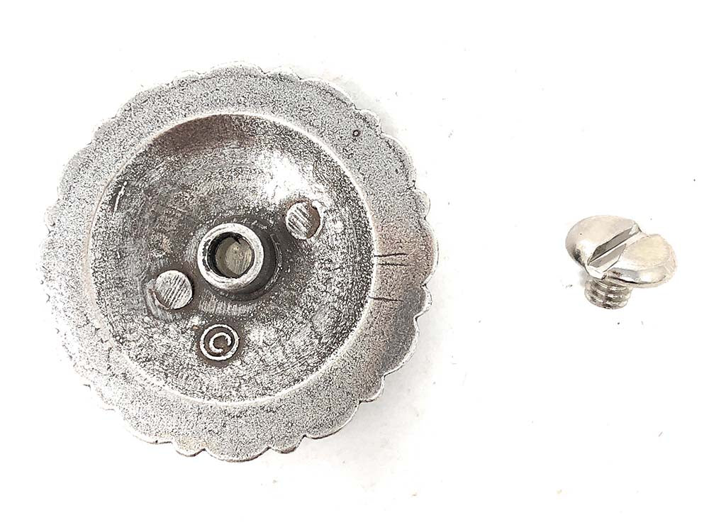 Western style berry shaped concho with Chicago screw back