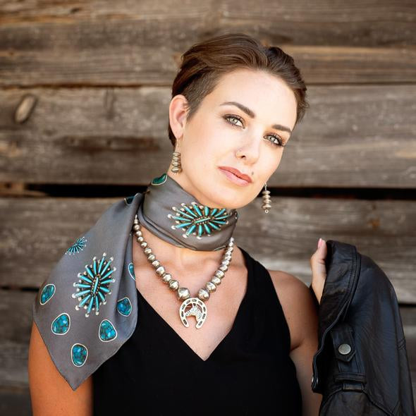 Fringe Scarves The Gallop Wild Rag - Grey