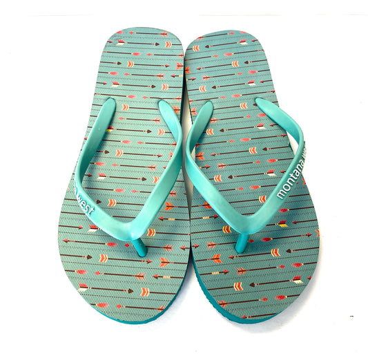 Montana West Turquoise Arrow Flip Flops