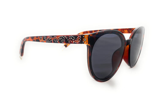 Montana West Rhinestone Cat Eye Sunglasses - Tortoise Frame