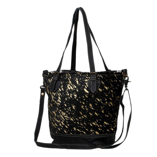 Myra Bag Celestial Canvas and Hair-On Bag Front