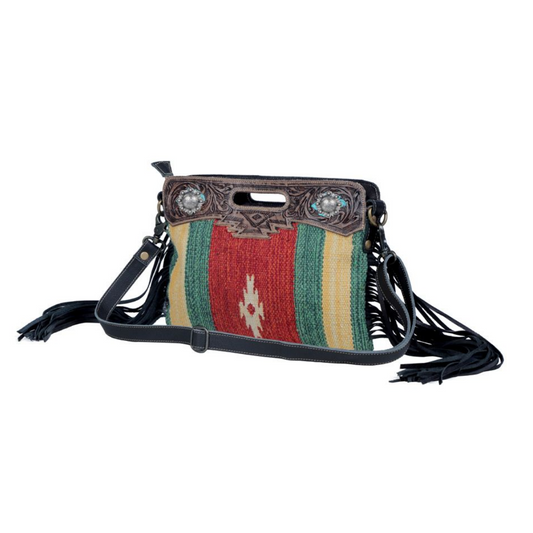 Myra Bag Rubious Hand Tooled Bag Front