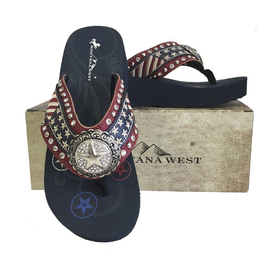 American Pride Wedge Flip Flops