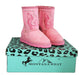 Montana West Kids Embroidery Boots Pink