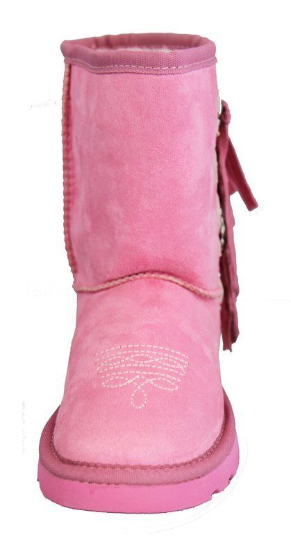 Montana West Kids Fringe Boots - Pink