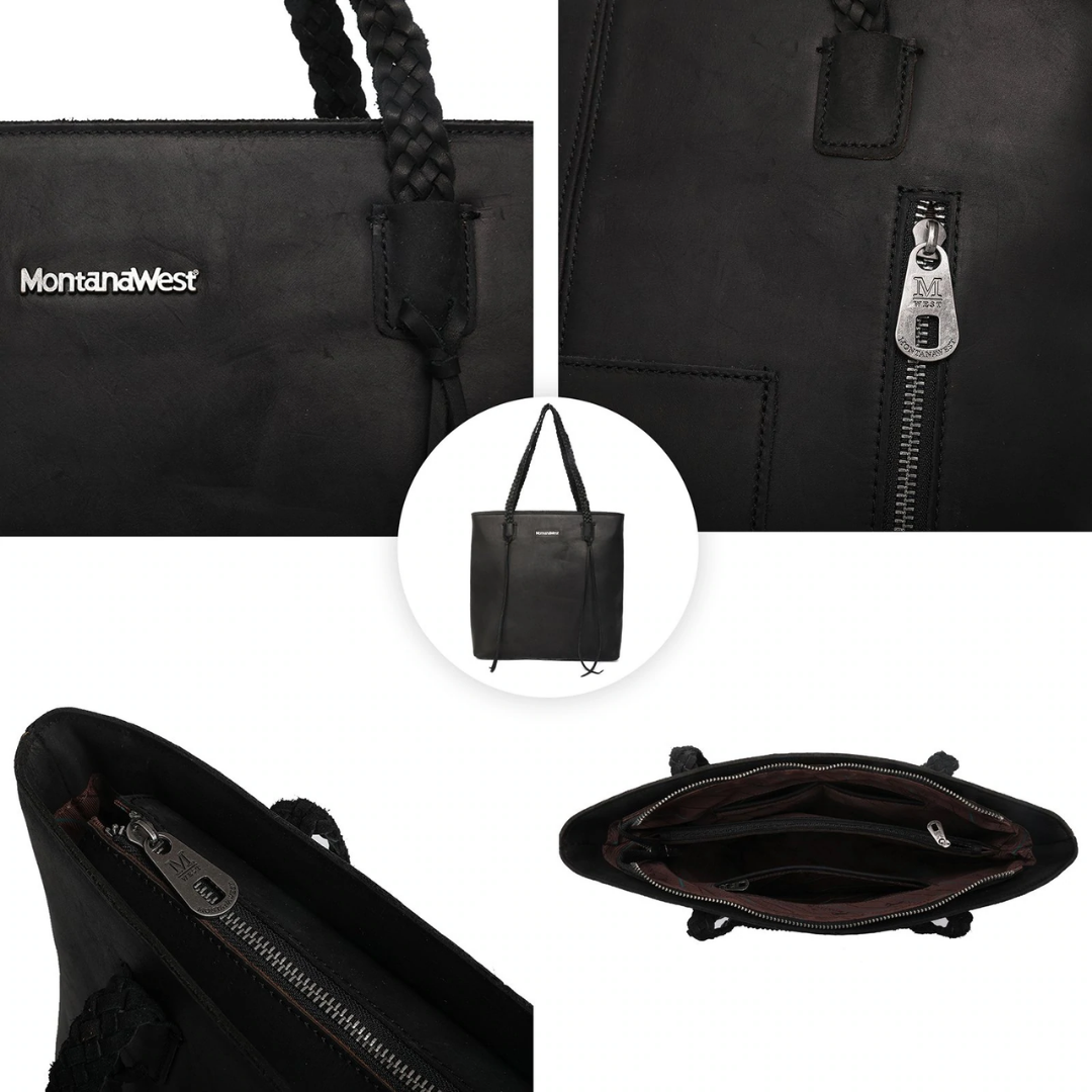 Montana West Genuine Leather Concealed Carry Tote