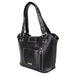 Concealed Carry Western Tooled Leather Purse Black with dual straps