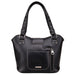 Concealed Carry Western Tooled Leather Shoulder Bag - Black