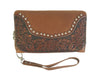 Montana West Concealed Carry Western Tooled Leather Wallet  - Brown