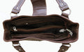 Concealed Carry Western Tooled Leather Shoulder Bag multicompartment interior - coffee