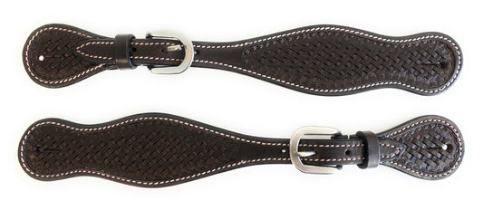 Basket Weave Spur Straps Dark Oil