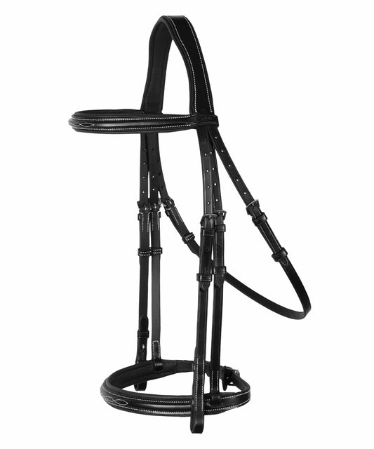 ExionPro 'Hercules' Thin Noseband Padded Hunter Bridle with Reins