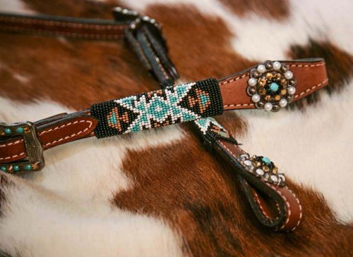 Showman® Navajo Fringe Headstall and Breast Collar 4 Piece Set