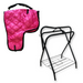 AJ Tack Full Size Saddle Rack with Hot Pink Padded Saddle Carrier