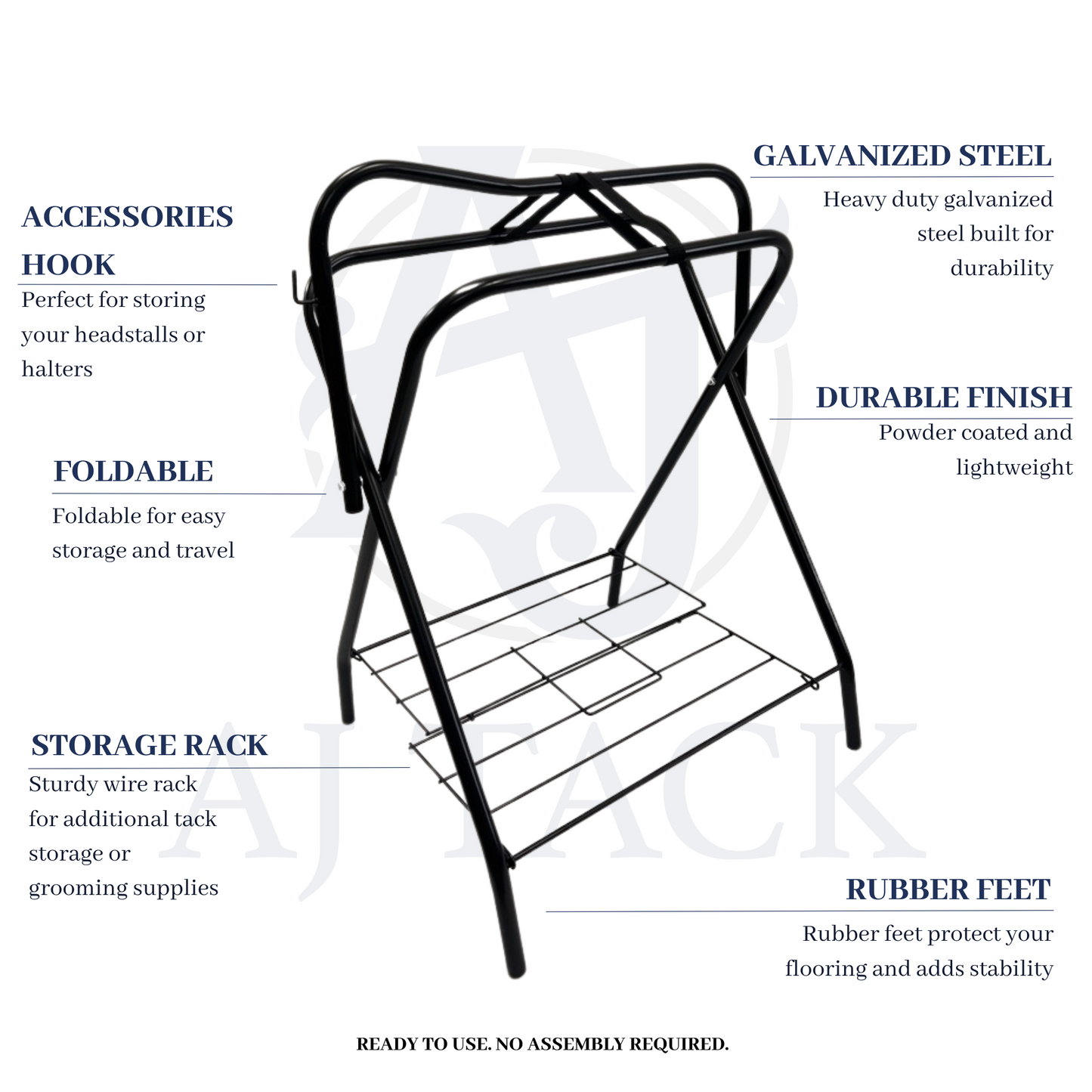 AJ Tack Freestanding Portable Horse Saddle Rack with Green Western Saddle Cover