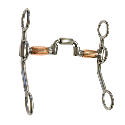 AJ Tack Argentine Hinged Port Correction Bit with Copper Rollers