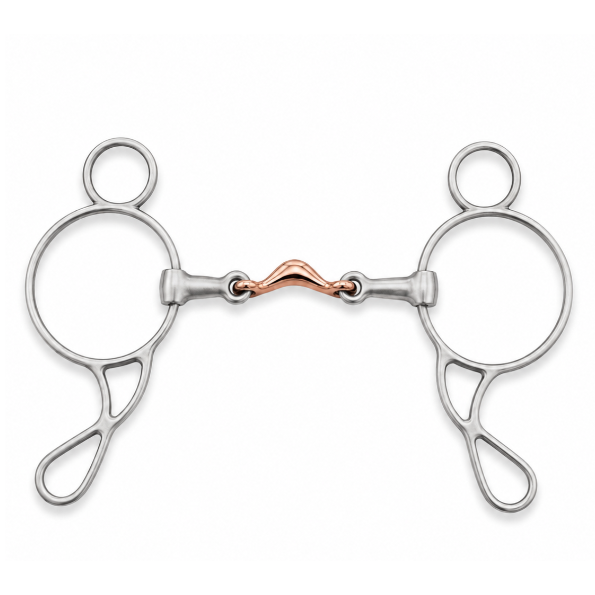 AJ Tack Stainless Steel Moon Dogbone Wonder Gag Bit — 5 3/4" Mouth, 7" Cheeks