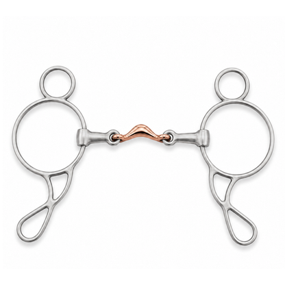 AJ Tack Stainless Steel Moon Dogbone Wonder Gag Bit — 5 3/4" Mouth, 7" Cheeks