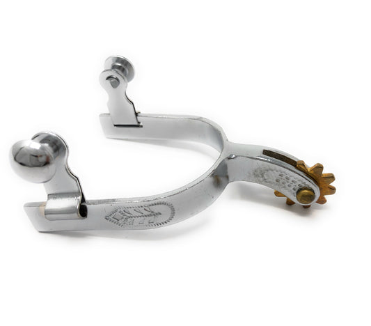AJ Tack Youth Chrome Steel Engraved Spurs