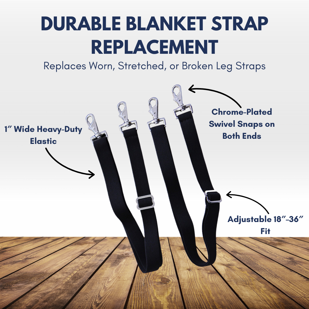AJ Tack Elastic Replacement Blanket Leg Strap Pair