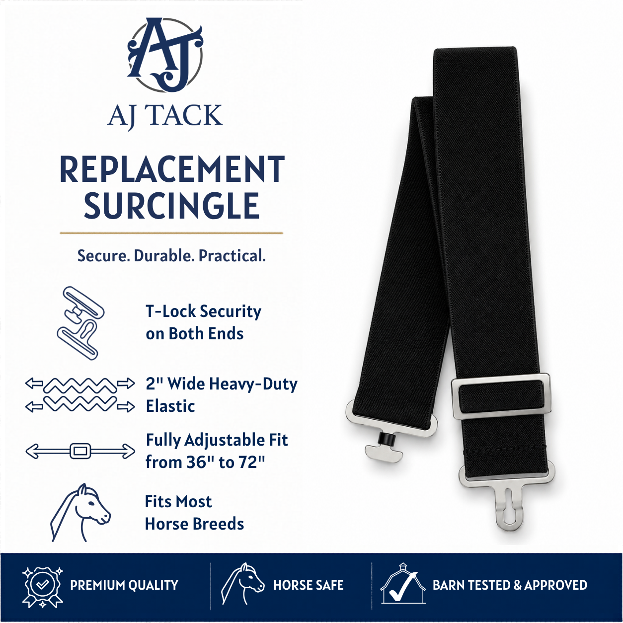 AJ Tack Replacement Surcingle for Horse Blankets