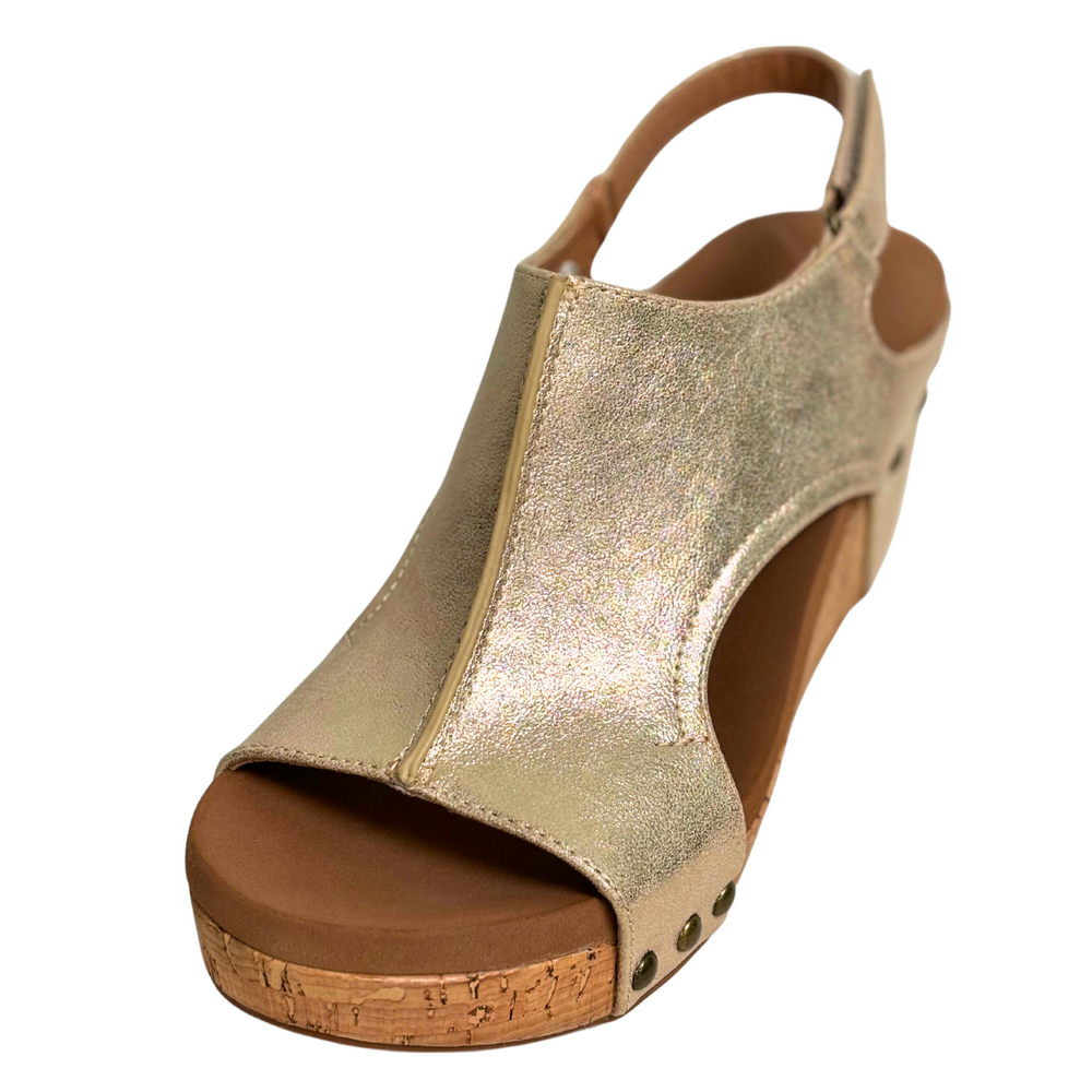 Corkys Women's Carley Wedge Sandal - Antique Gold