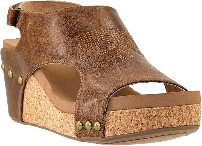 Corkys Women's Carley Wedge Sandal - Saddle Stitch