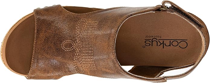 Corkys Women's Carley Wedge Sandal - Saddle Stitch