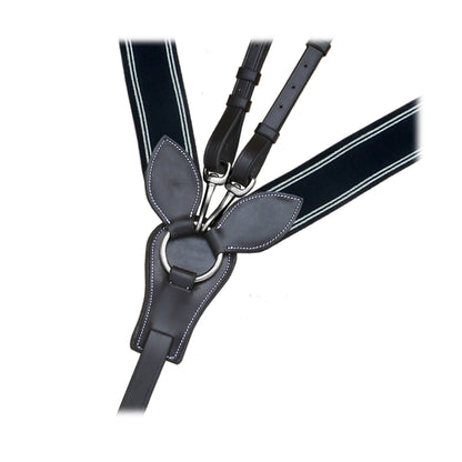 ExionPro Wide Elastic 3 Point Breastplate - Navy Blue Elastic with White Lines