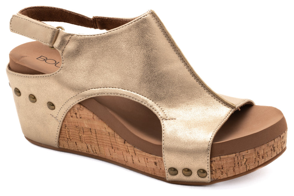 Corkys Women's Carley Wedge Sandal - Antique Gold